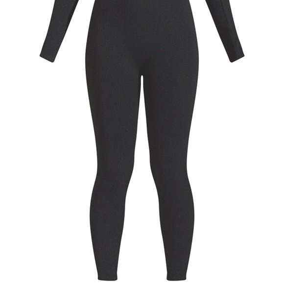 BNWT | CHICME Black Front Zip Up Ribbed Jumpsuit - Picture 13 of 14